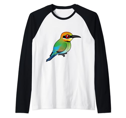 Cute Cartoon Rainbow Bee-eater Birdorable Bird Species Raglan Baseball Tee