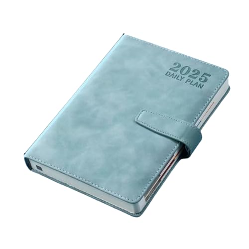 手帳 2025 手帳 A5 スケジュール帳 システム手帳 日記帳 ビジネス手帳 プランナー防水性と防汚性1日1ページ (水色)