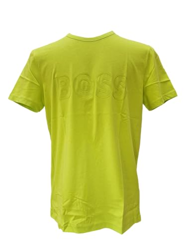 Image of BOSS Men's Teebo Logo Printed Jersey T-Shirt Top (UK, Alpha, XL, Regular, Regular, Bright Green)