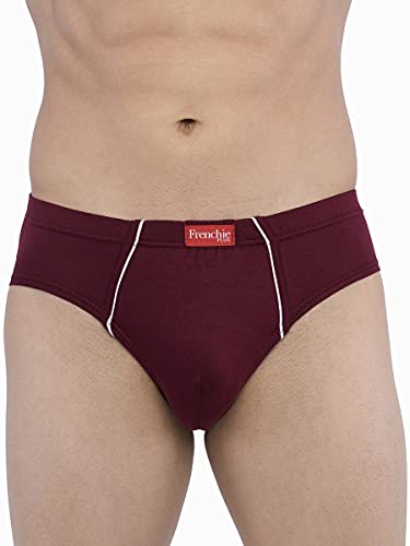 Frenchie Men's Plain Brief (Pack of 6), Frost Grey, Maroon, Royal Blue, Colonial Blue and Blackberry Wine, 110 CM3