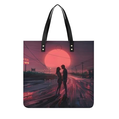 Sac à main shopper Couple dans la rue pour femmes voyage 39x39cm