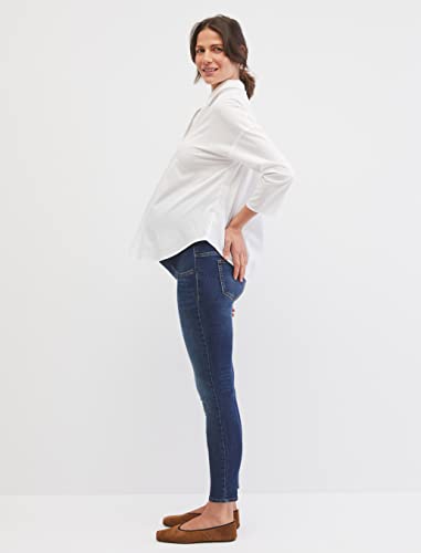 Motherhood Maternity Women's Indigo Blue Sustainable Secret Fit Belly Skinny Leg Maternity Jeans, Dark Wash, Large #TOP3