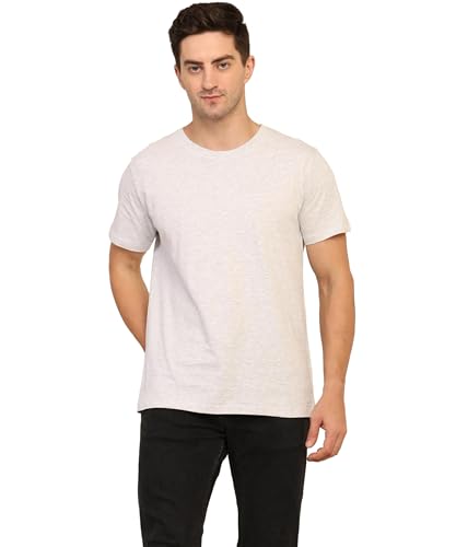 Image of Unisex Round Neck Plain T-Shirt | Combed Bio-Washed Ring Spun Cotton for Men & Women, Short Sleeves