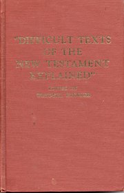 Hardcover Difficult Texts of the New Testament Explained Book