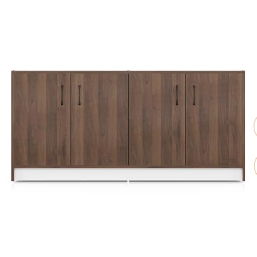 Image of Urban Ladder Alex 18 Pair Shoe Cabinet Shoe Rack with Doors | Stores 18 Pairs, Classic Walnut Finish