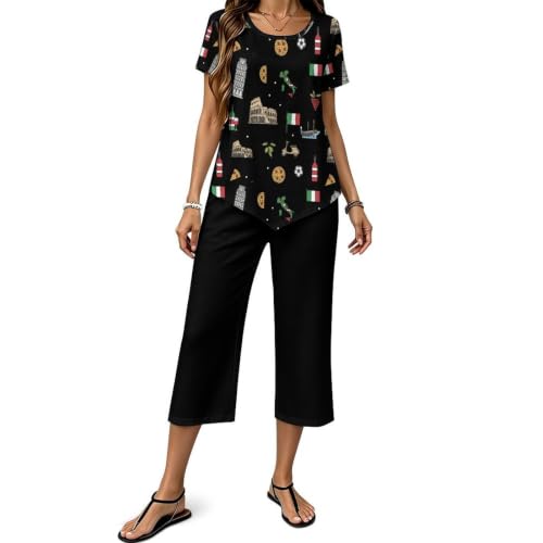 Lounge Sets for Women 2 Piece Italy Beach Vacation Clothes Medium