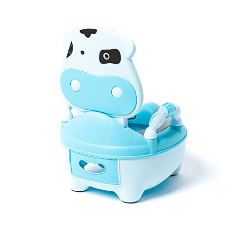 Orinal infantil ATAA Baby Vaquita azul con asas antideslizantes cajon extraible y diseno ergonomico para aprender a ir al baño