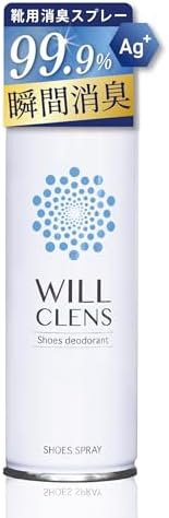 （22:30時点） [ＷＩＬＬ　ＣＬＥＮＳ] シューズスプレー 180ml 靴 消臭スプレー 99.9% 徹底消臭 靴クリーナー 消臭・除菌・除湿の トリプルケアで 靴のニオイ 悩みに終止符 (1本, ホワイト)