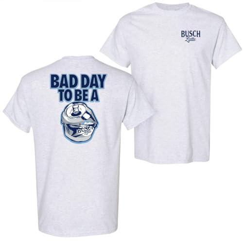 Brew City Beer Gear Busch Latte Bad Day to Be a Can White Front and Back Print T-Shirt (as1 Alpha s Regular Regular)