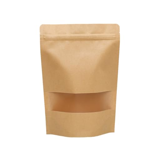 BESPORTBLE Sachets Alimentaires Paquet Résistants en Papier Kraft Auto-scellants 100pcs pour Thé et Noix, pour Cafés et Points de Vente à Emporter