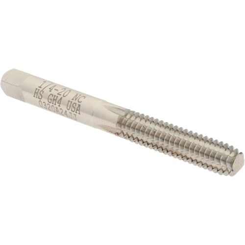 Hertel Thread Forming Tap, 1/4-20 UNC, Bottoming Chamfer, High-Speed Steel, Bright/Uncoated Finish, 1