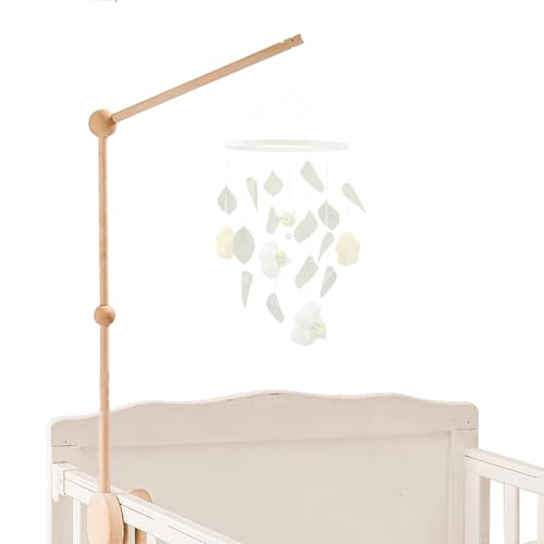Image of Baby Crib Mobile Arm - 30 Inch Wooden Mobile Hanger for Crib, Baby Mobile Holder for Baby Girls Boys Nursery Decor - with Anti Slip Attachment