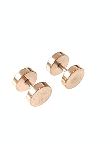 Brinco Masculino Alargador Fake 7 Mm Aço Inox Rose Gold 4812