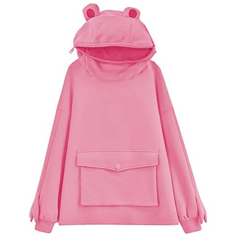 ZQP Women's Fall Winter Hoodies Solid Hooded Sweatshirts Pullover Tops Long Sleeved Drawstring Basic Hoodies for Women - - X-Large Cover