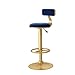 1x Stołek Barowy Z Oparciem I Podnóżkiem, Stołek Ergonomiczny, Stołek Barowy Stołek Designerski Stołek Bistro, Regulacja Wysokości 60-80 Cm, Obrót 360°, Aksamit, Metal,D