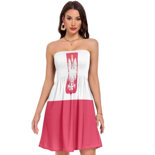 Robe d'été drapeau de la Pologne GuoChe décontractée sans bretelles - 2