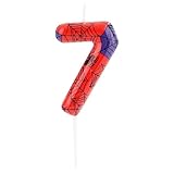 Vela de Cumpleaños de Araña, Azul Rojo Vela Araña Vela de Numeros Decoracion de Cumpleaños Hombre Araña para Niños Niñas Pastel de Cumpleaños Suministros Para Fiestas (7)