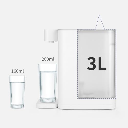 Distributore di acqua calda istantanea portatile, 5 impostazioni di temperatura blocco automatico, riscaldatore desktop compatto per la bottiglia del bambino del tè del caffè, blu, 1.5kg design legger