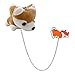 Husky Gefüllte Puppe Brosche mit Legierung Kette Cartoon Welpe Brosche Pin Niedliche Tiere Schultertaschen Anhänger für Paar Damen Herren, Polyester