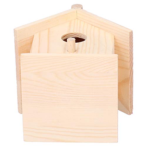 Omquot Pajarera de madera duradera, nidos para pájaros, jaula para decoración de jardín al aire libre, 13 x 11,9 x 9 cm, color madera