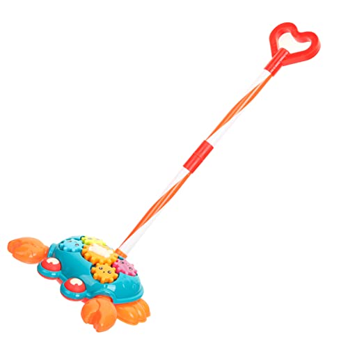 YARNOW Crab Push Pull Walker Educational Activity for Interactive to Walk Stimulating Colors for Hand Eye Coordination Fun Push Walker