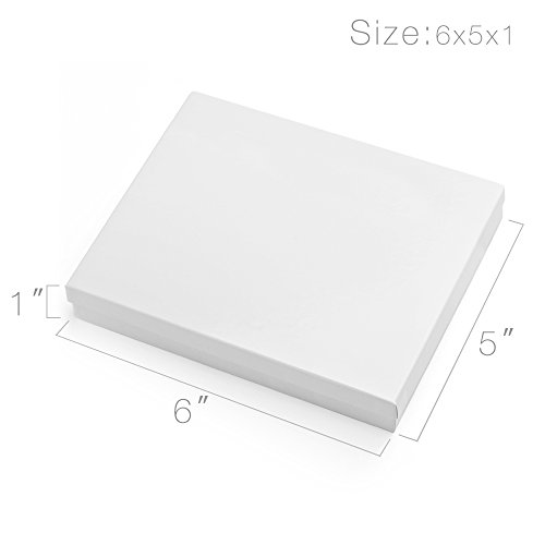 Mesha Kraft Jewelry Gift Boxes With Lids, 6X5X1 Cotton Filled Jewelry Boxes, Necklace Gift Box, Bracelet Gift Box, Earring Box, Bulk Jewelry Boxes For Shipping, Small Business, Accessories, White 10 Pcs #TOP5