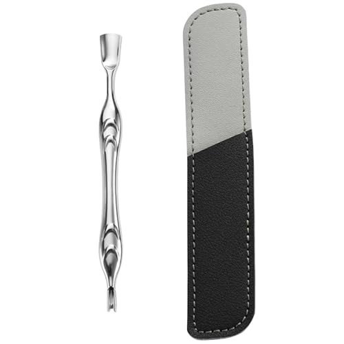 2 en 1 empujador de cutículas con tenedor removedor de cutículas herramienta de cuidado de uñas herramienta de acero inoxidable cortacutículas para manicura pedicura