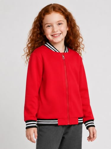 Image of LittleSpring Boys Girls Varsity Baseball Jacket Zip Up Bomber Jacket Thin 2-10Years