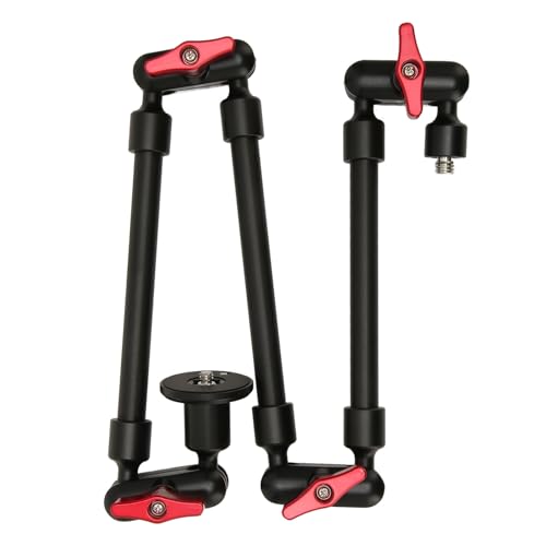 Soporte de Cámara Articulado Ajustable Goshyda, Rojo, Montura de Brazo, 31 Pulgadas/78 Cm, Varilla de Extensión Ajustable, Rotación de 360 Grados, Tornillos de 1/4 y 3/8 Pulgadas