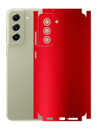 Image of AtOdds - Full Body Back Screen Guard Protector Film - Lamination Wrap Skin Sticker Compatible with Samsung Galaxy S21 FE | Scratchproof Matte Finish (Design - Metalic Red)