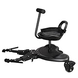 Versátil y asequible: esta plataforma para cochecito con asiento es un gran accesorio para los padres que quieren ir de compras, viajar y caminar con sus hijos. Puede adherirse a la mayoría de los cochecitos y proporcionar una conducción cómoda para su bebé.