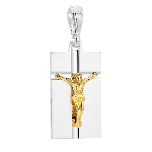 Pendentif religieux chrétien en argent plaqué or, une idée cadeau pour homme et femme