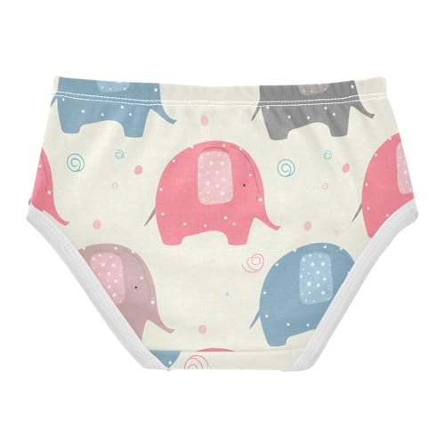 Cute Pastel Colors Elephants Beige Girls Underwear Toddlers 2t Cotton Panties for Girl Funny Briefs Girls Undies2