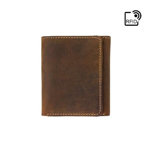 VISCONTI Hunter Collection Apache Leather Tri-Fold Wallet in Oiled Leather RFID Blocking 700 (Oil Tan)2