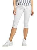 ONLY Damen Capri Jeans Shorts Rain Knickers Hose Knielang 15138896 White L