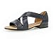 Gabor Femme Sandales, Dame Sandale à lanières, Sandales,Sandales à lanières,Chaussures d'été,Sandales d'été,Confortable,Plat,Midnight,44 EU / 9.5 UK