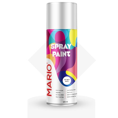 Image of Mario Spray Paint - 1007 Matt White (400ml) | Matte White Spray Paint for Cars, Bikes, Furniture & Interior Walls