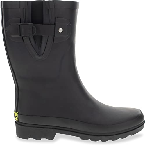 Western Chief Women Solid Mid Height Waterproof Rain Boot, Black Matte, 9 #TOP5