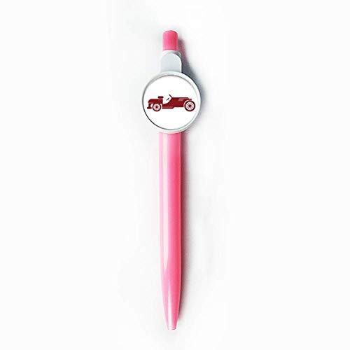 Stylo à bille rétractable à motif voiture rouge géométrique et encre bleue pour note