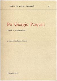  Per Giorgio Pasquali