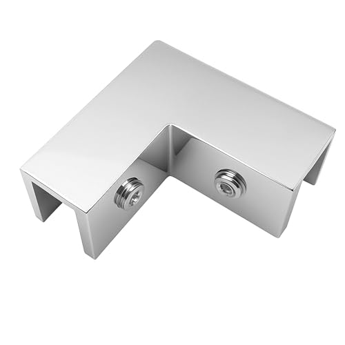 90 Degree Brass Corner Clamp for Shower Doors, Solid Glass
