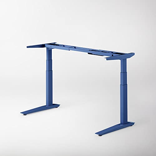 Image of Fully Jarvis Standing Desk Frame Only - Supports Tops from 44 inch to 82 inch Wide and 27 inch to 36 inch Deep - Electric Adjustable Desk Height from 24.5 inch to 50 inch with Memory Preset Controller (Indigo Frame)
