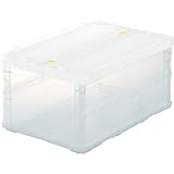 トラスコ中山(TRUSCO) 薄型折りたたみコンテナスケル 収納ケース 収納ボックス ロックフタ付 透明 40L 5個 【ケース販売】 TSK-C40B-TM