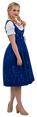 Dirndl Trachten Haus 3-Piece Long German Wear Party Oktoberfest Waitress Dress 14 44 Blue
