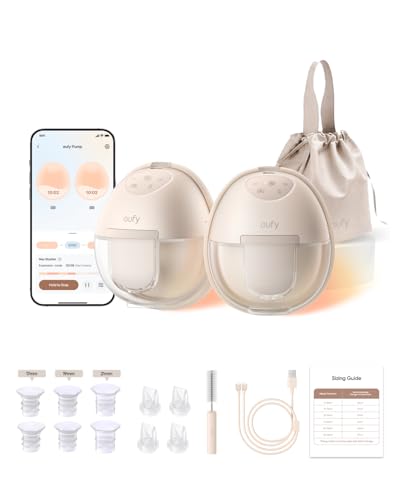 eufy Security Wearable Breast Pump S1 Electric Hands-Free Breast Pump with Heating Technology, App-Controlled Smart Rhythm, Hospital-Grade Suction, Portable Design, Leak-Proof and Ultra-Quiet