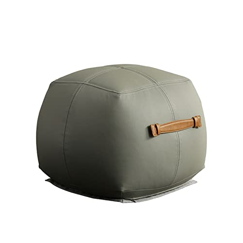 ZABEES Taburete reposapiés de piel para sofá, taburete bajo, taburete para sentarse, porche, cambiador de zapatos, taburete moderno y pequeño para sala de estar, dormitorio, asiento acolchado