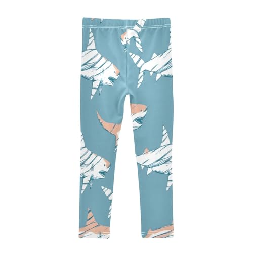 Toddler Girls Leggings Printed Yoga Pants Leggings Striped Shark for Kids2