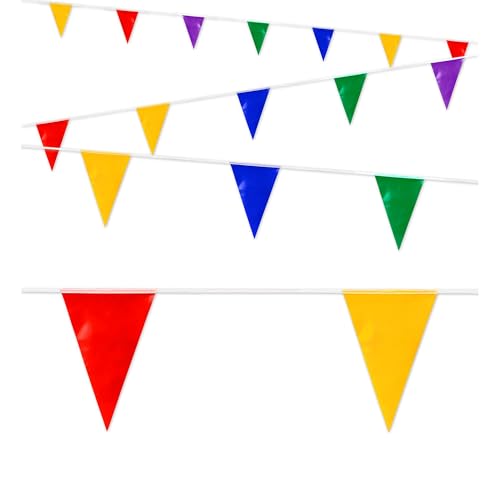 WIDMANN MILANO PARTY FASHION W, Bunting Bunting, 20 Multicoloured Bunting, 10 m Length, Weatherproof PVC, Easy Installation, Versatile for All Occasions