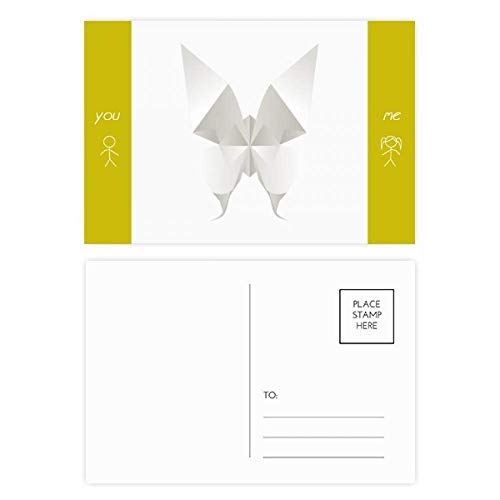Cartes postales origami papillon blanc lot de 20 pour ne plus manquer de cartes
