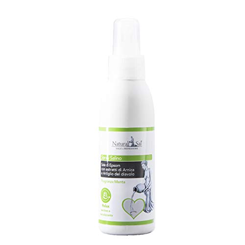 NaturalSal, Spray Salino con Sale Epsom, Arnica e Artiglio del Diavolo, accompagnati da una piacevole e delicata fragranza di Menta. Defaticanti e Lenitive. RITUALE RELAX 100 ml
